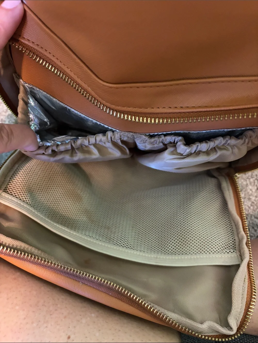 Tshy Tan Faux Leather Backpack